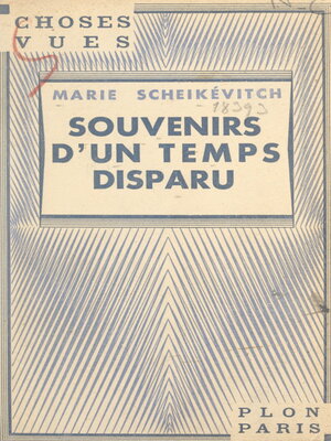 cover image of Souvenirs d'un temps disparu